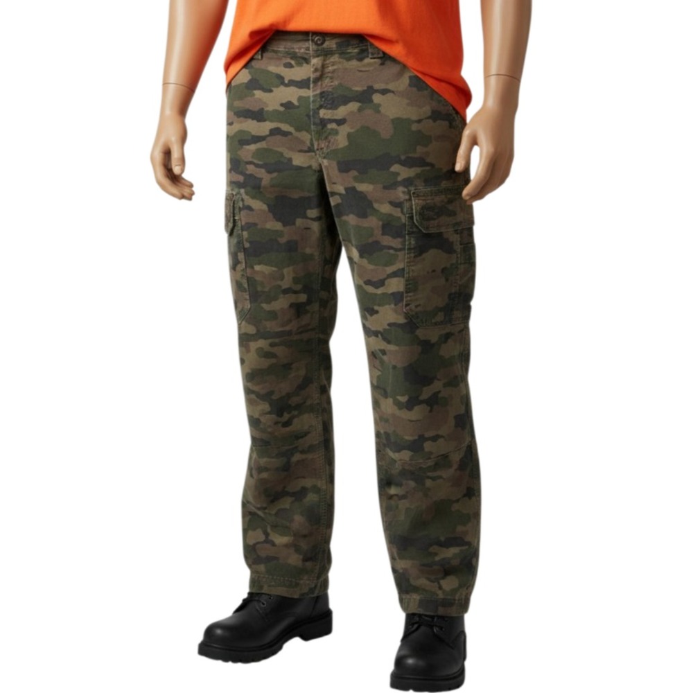 Duluth Trading Co Fire Hose Camo Cargo Work Pants Mens 42x26 DuluthFlex Hemmed